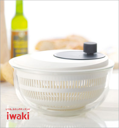 iwaki Heat Resistant Glass Salad Spinner